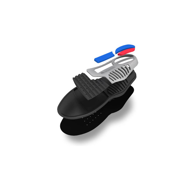 Spenco Total Support Original insole in black with gray heel cradle, layered view