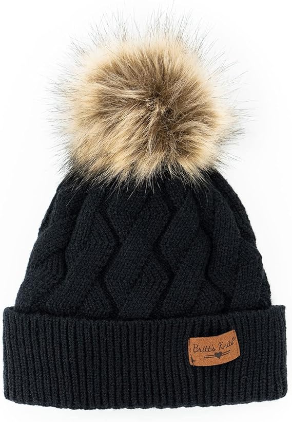 Britt’s Knits Mainstay Plush Lined Pom Hat (Women’s)