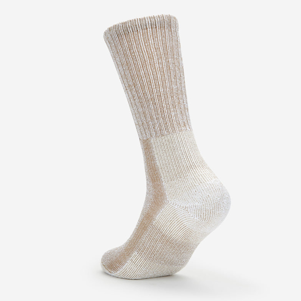 Thorlos Light Hiker cushion sock in walnut tan heather, profile view