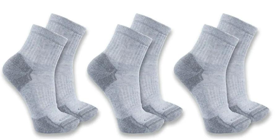 Carhartt Socks 3-Pack Midweight Cotton Blend Quarter (Men’s)