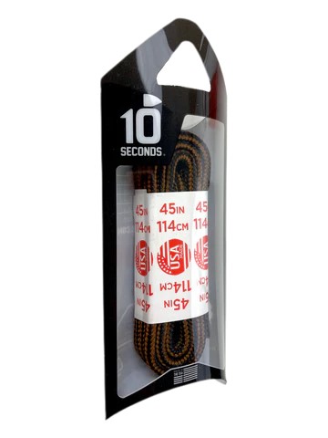 10 Seconds Athletic Hiker Laces Black/Chestnut