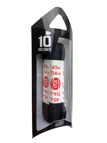 10 Seconds Athletic Flat Laces Black