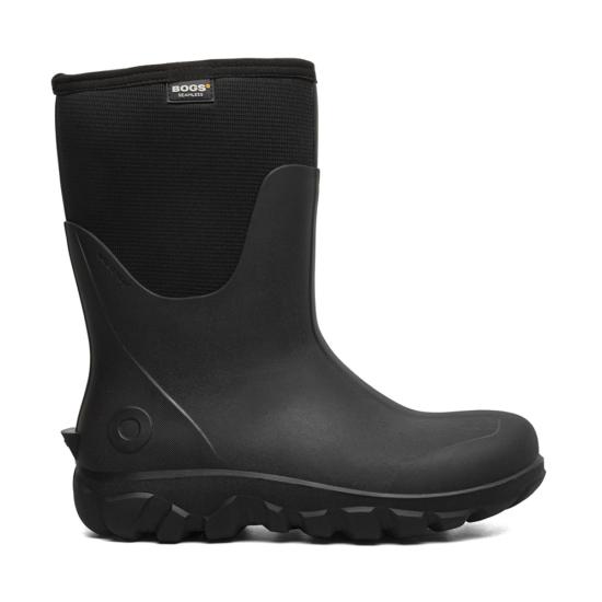 Bogs, Classic Seamless Mid, Winter Boot, Black, Men's side view