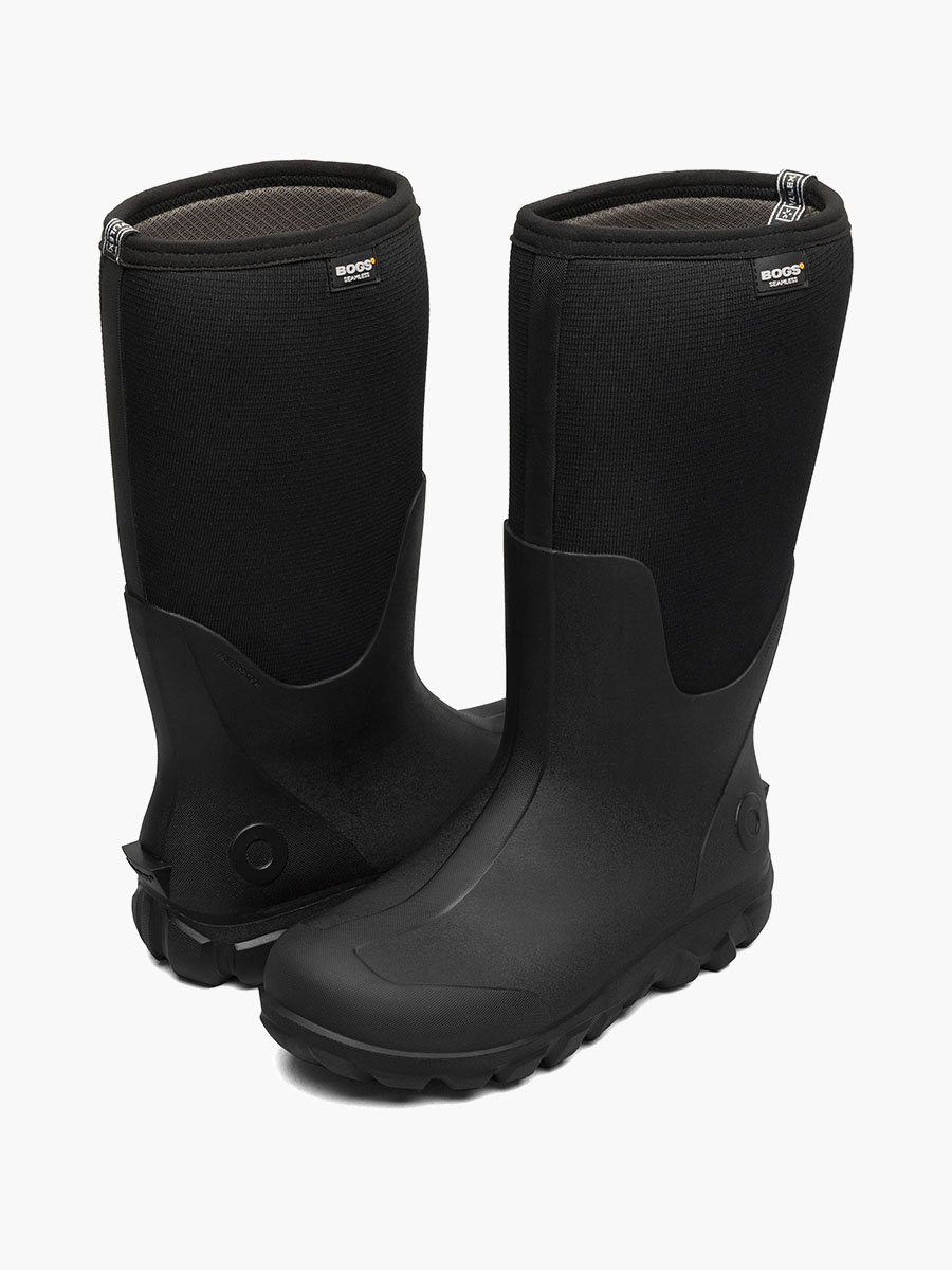 Bogs, Classic Seamless Tall, Winter Boot, Black, Men's, pair view