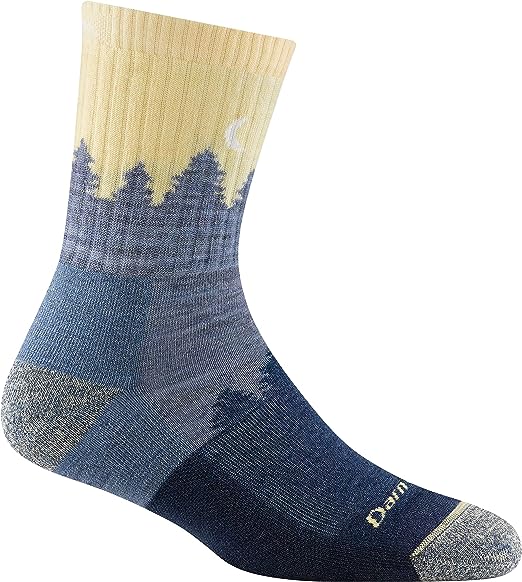 Darn Tough Treeline Micro Crew Midweight Hiking Sock, Women's, light denim treeline pattern