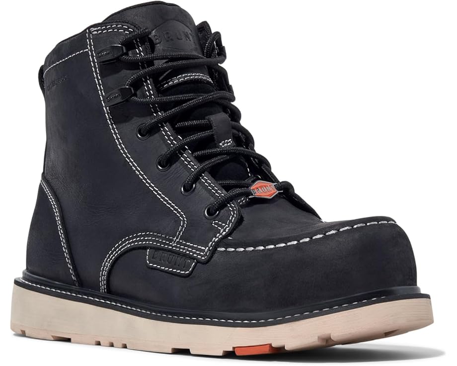 Brunt, Marin 6 Inch, Work Boot, Comp Toe, Black, Men's, front angle view