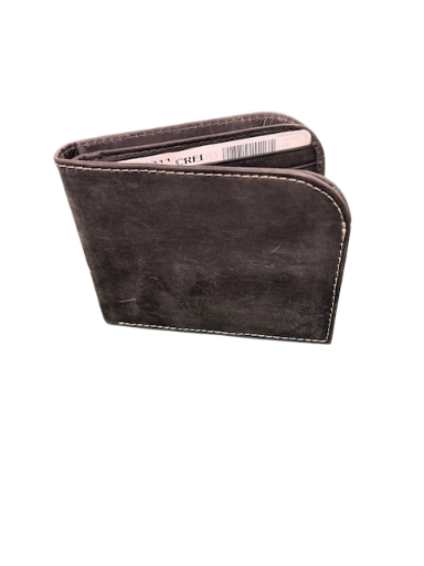Deerfield Leather Crazy Horse Leathers RFID Front Pocket Bi-Fold Wallet-51311 Charcoal