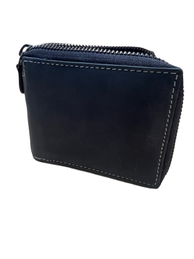 Deerfield Leathers Genuine Leather Zipper Bi-Fold Wallet-51334 Charcoal
