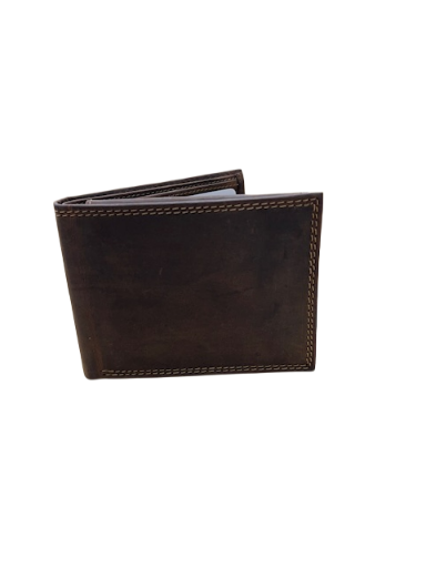 Deerfield Leathers Crazy Horse Leather RFID Bi-Fold Wallet-Brown 51338