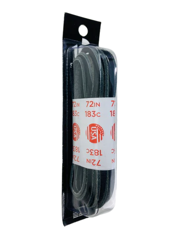 10 Seconds Leather Laces in packaging, black, 72 inch