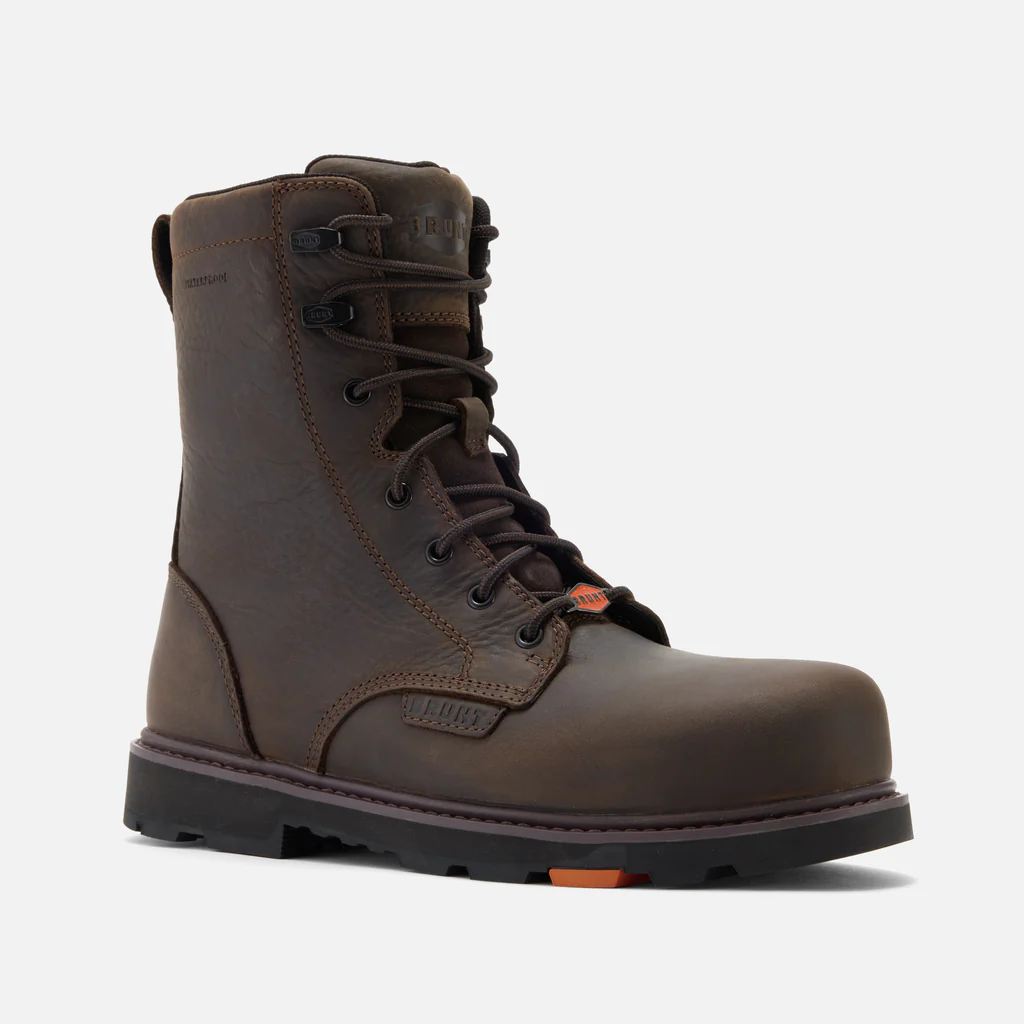 Brunt, Sullivan 8 Inch, Work Boot, Comp Toe, Dark Brown, Men's, angle view
