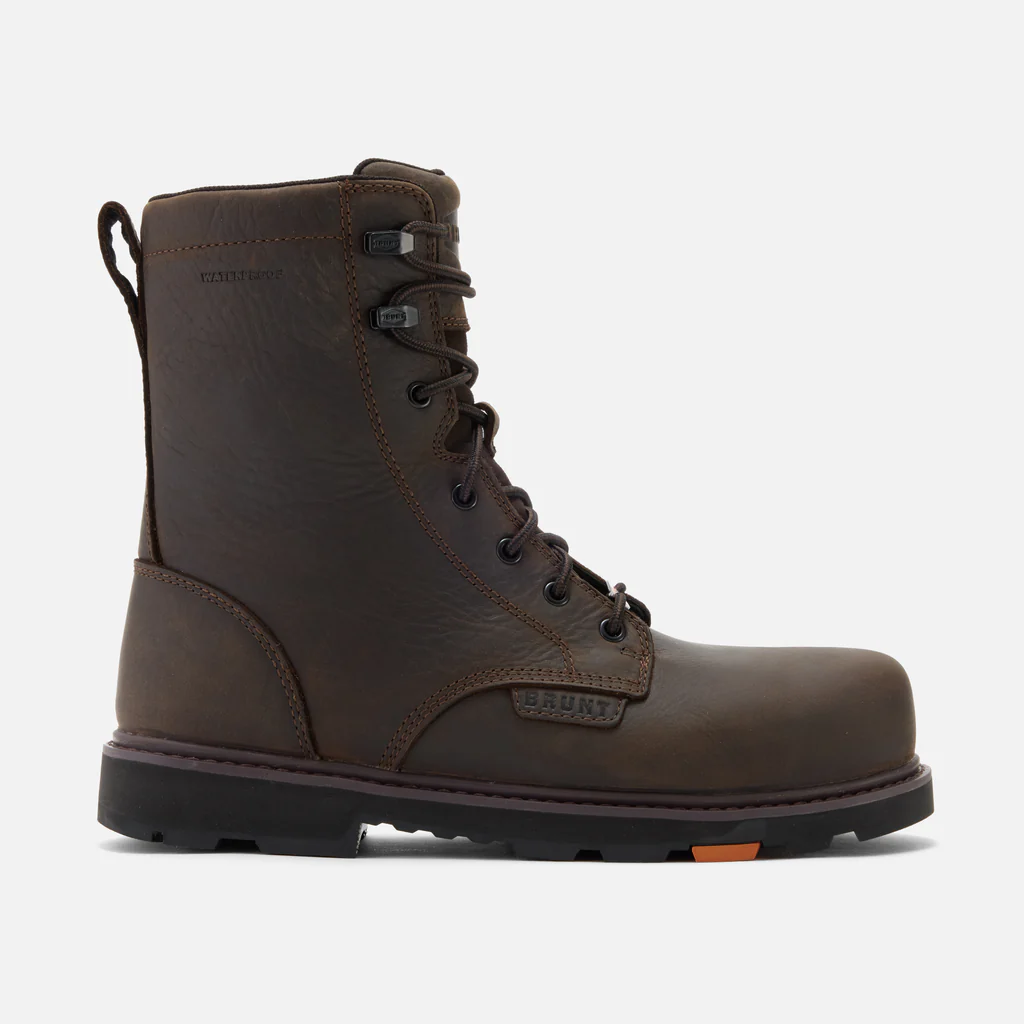 Brunt, Sullivan 8 Inch, Work Boot, Comp Toe, Dark Brown, Men's, side view