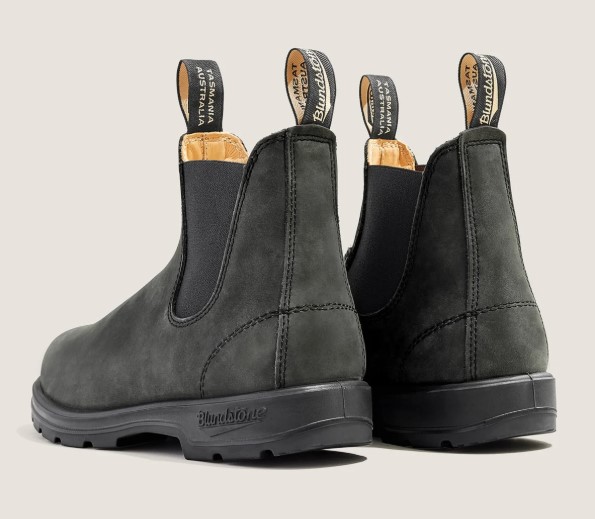Blundstone, 587 Chelsea Boot, Rustic Black, Men's, back view