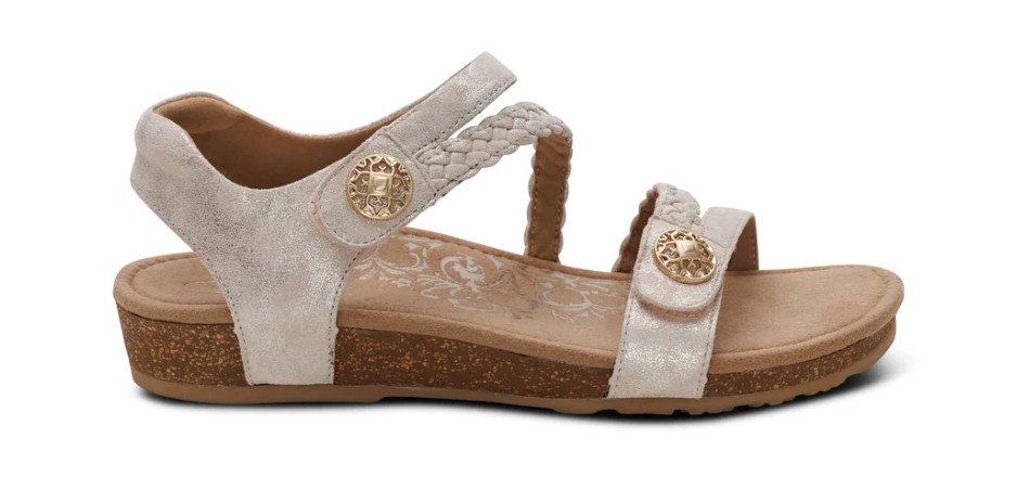 Aetrex Jillian Braided Quarter Strap Sandal (Women’s)