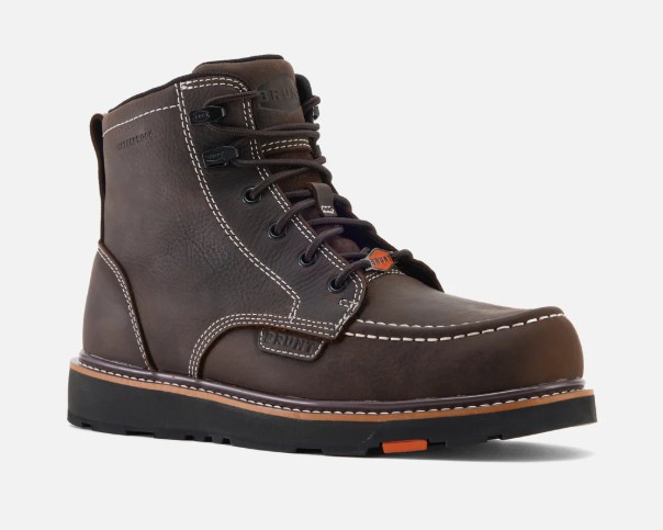 Brunt, Marin 6 Inch, Work Boot, Comp Yoe, Dark Brown, Men's, angle view