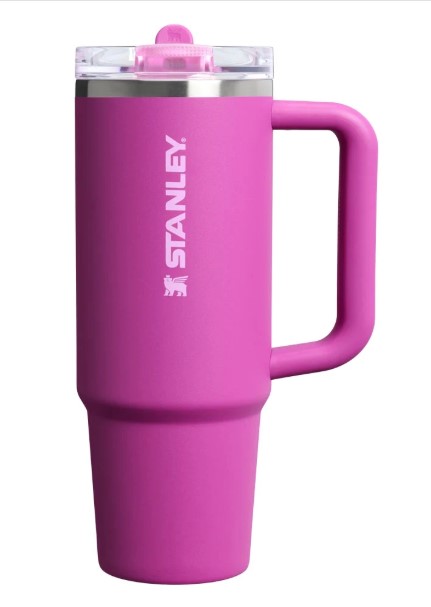Stanley Quencher ProTour Flip Straw Tumbler, 30 oz, violet blossom pink, with handle