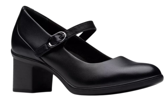 Women's Clarks Shaya Jane Shoe, Black, Front View