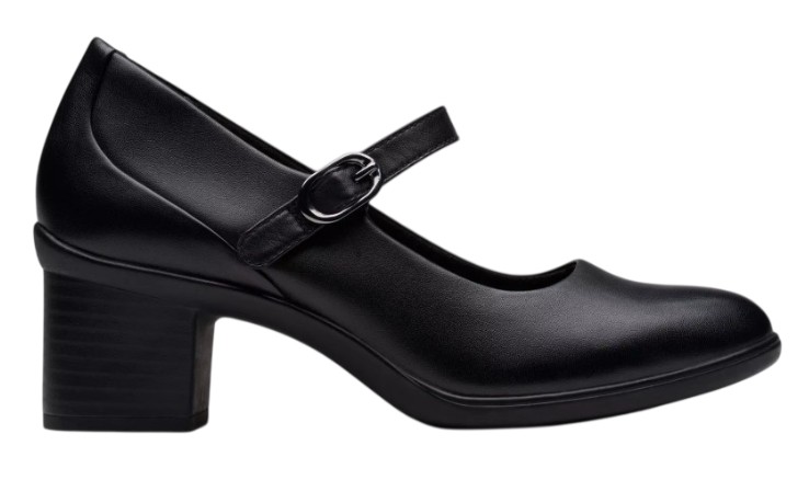 Women's Clarks Shaya Jane Shoe, Black, Lateral View