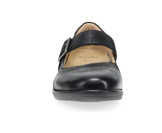Women's, Dansko, Collette, Black Burnished Nubuck, Mary Jane, Front View