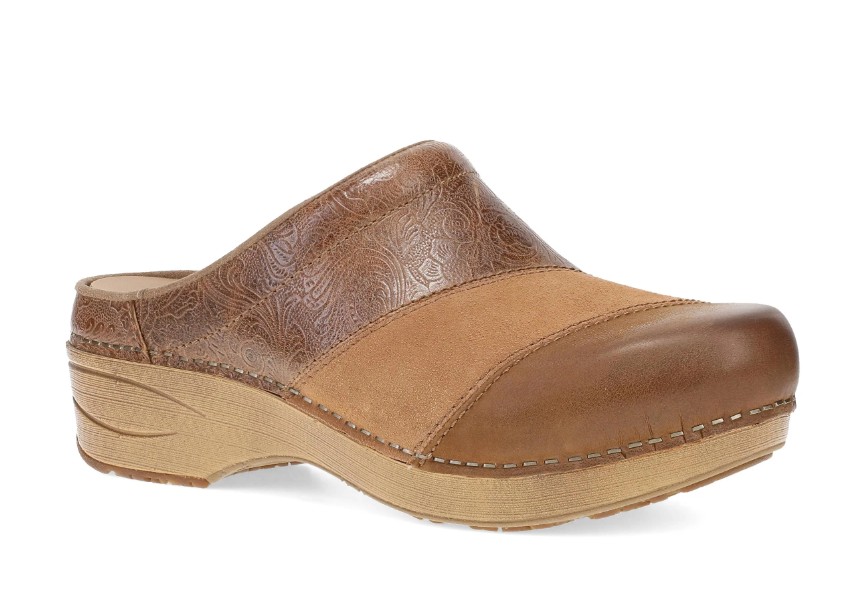 Women's, Dansko, Zinnia, Mule, Tan Multi, Lateral View