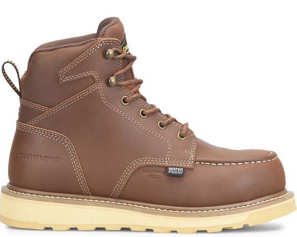 Carolina, Gruntz, 6 Inch Work Boot, Wedge, Comp Toe, Tan, Men's, side view