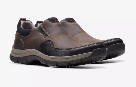 Clarks, Walpath Step, Slip on Shoe, Dark Brown Leather, Men's, pair view