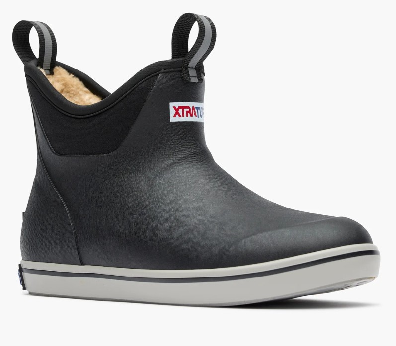 Women's, Xtratuf, Fleece Lined, Ankle Deck Boot, Black, Front View